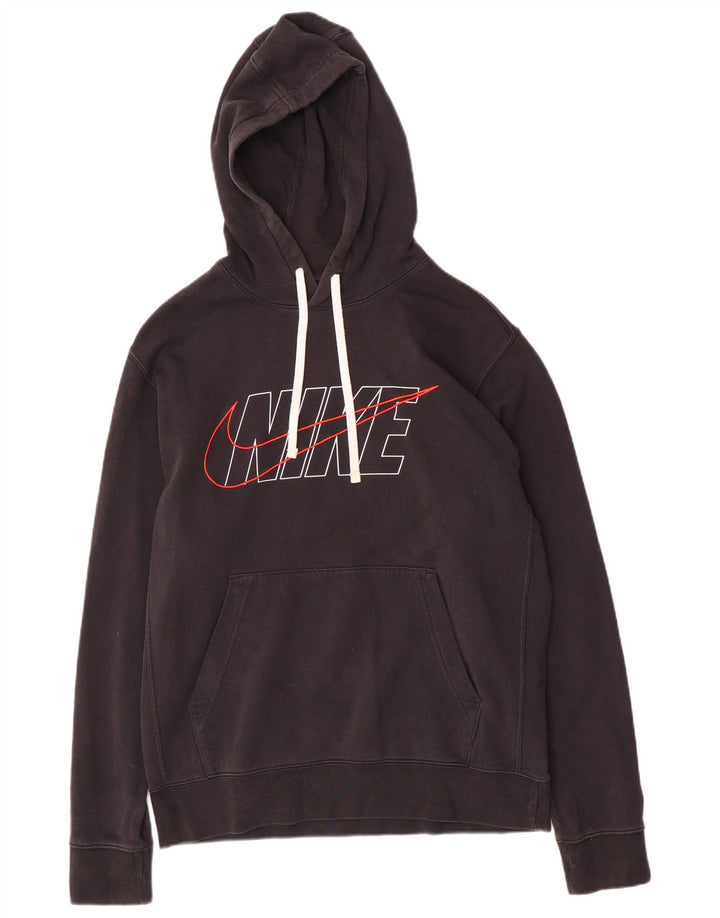 Nike Mens Graphic Hoodie Jumper Medium Black Cotton