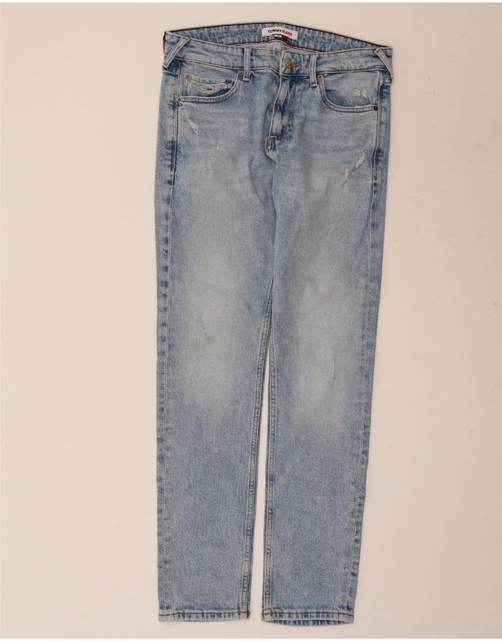 TOMMY HILFIGER Mens Distressed Slim Jeans W30 L32 Blue Cotton