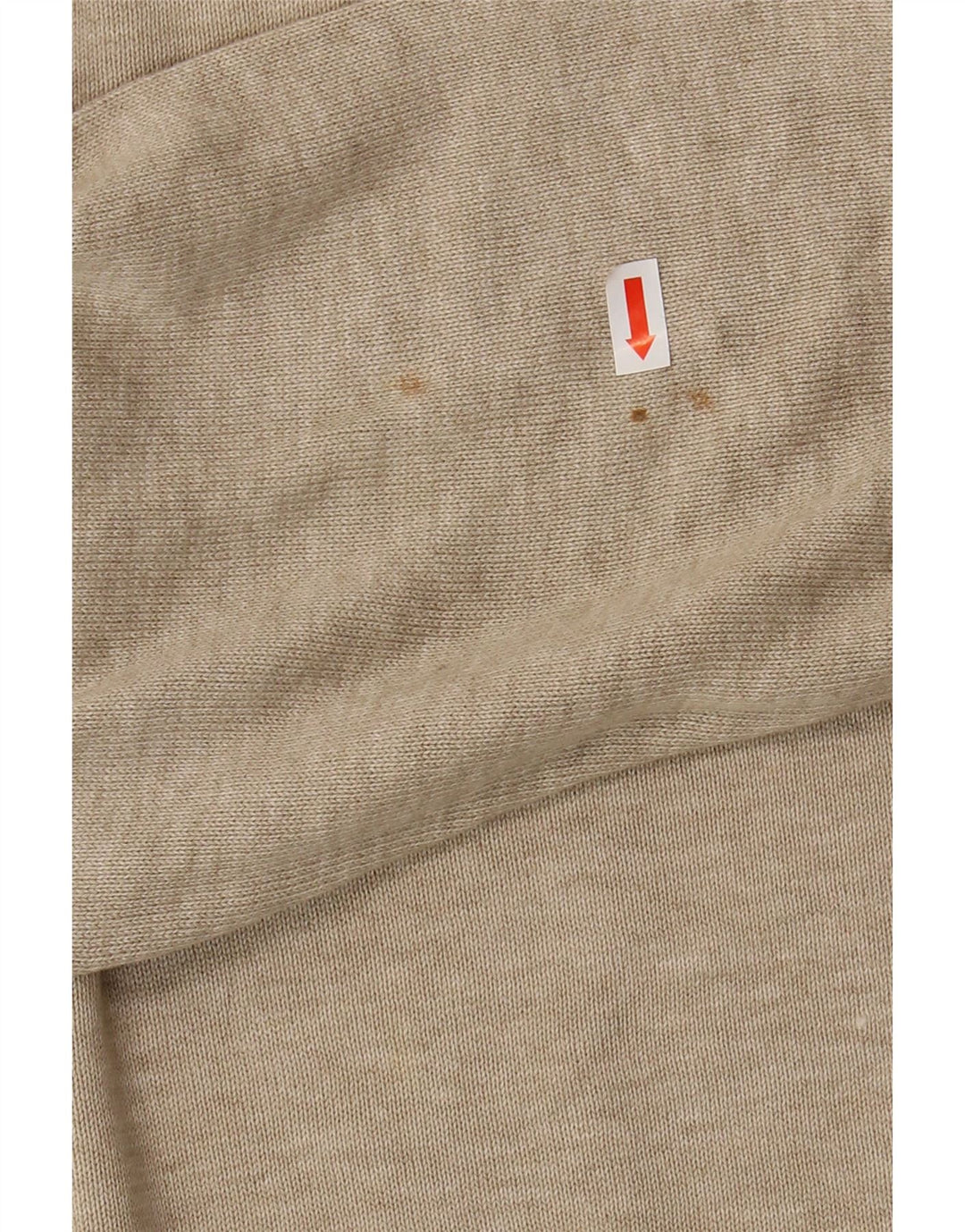 TOMMY HILFIGER Mens V-Neck Jumper Sweater Large Beige Cotton