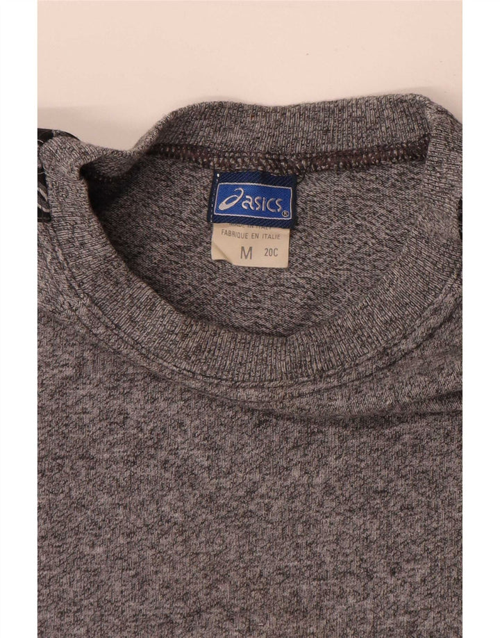 Asics Mens Graphic T-Shirt Top Medium Grey Flecked Cotton