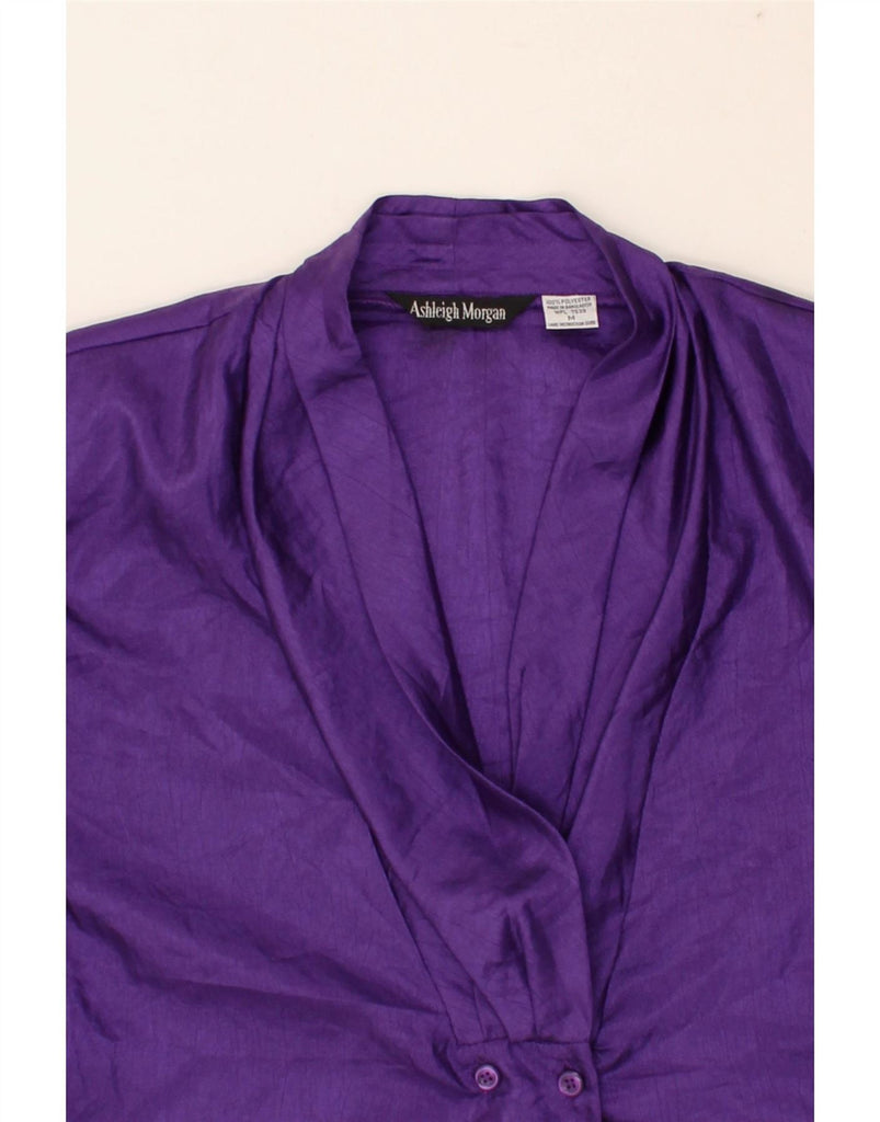 VINTAGE Womens Shirt Blouse UK 14 Medium Purple Polyester Vintage Vintage and Second-Hand Vintage from Messina Hembry 