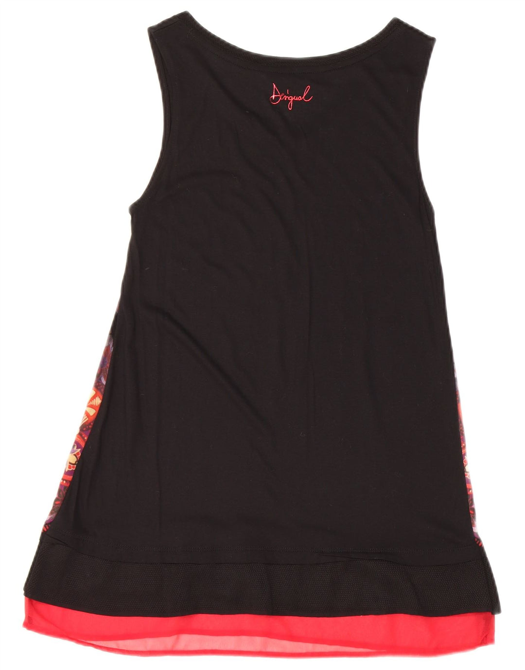 Desigual Womens Abstract Pattern Sleeveless Tunic Top UK 6 XS Black