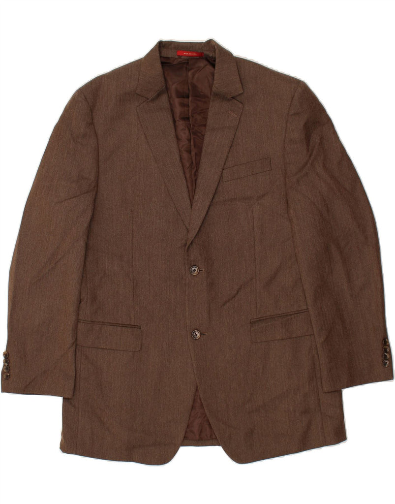 IZOD Mens 2 Button Blazer Jacket UK 42 XL Brown Polyester Vintage Izod and Second-Hand Izod from Messina Hembry 