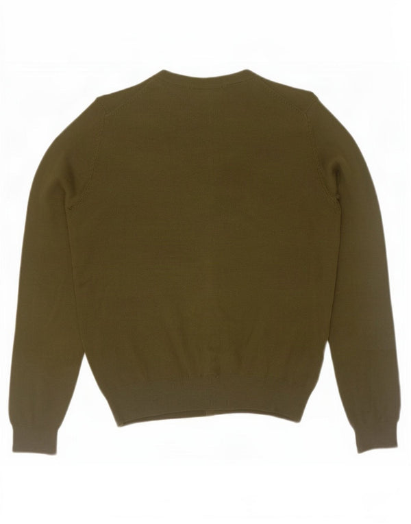 Marks & Spencer Womens Cardigan Sweater UK 12 Medium Khaki Viscose