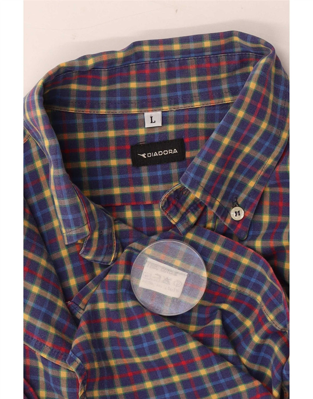 Diadora Mens Shirt Large Multicoloured Check Cotton