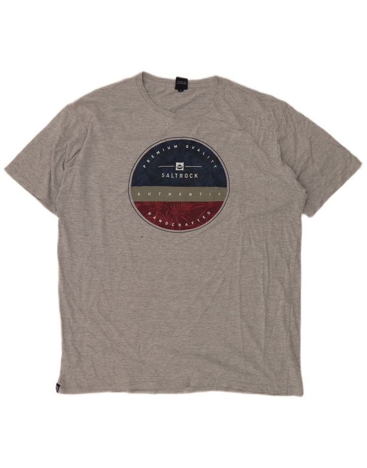 SALTROCK Mens Graphic T-Shirt Top XL Grey Cotton