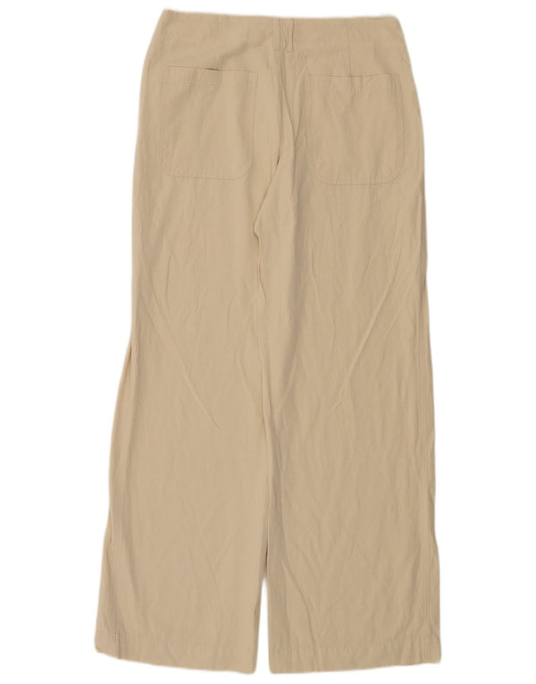 Zara Womens Wide Leg Chino Trousers Medium W28 L31 Beige Viscose