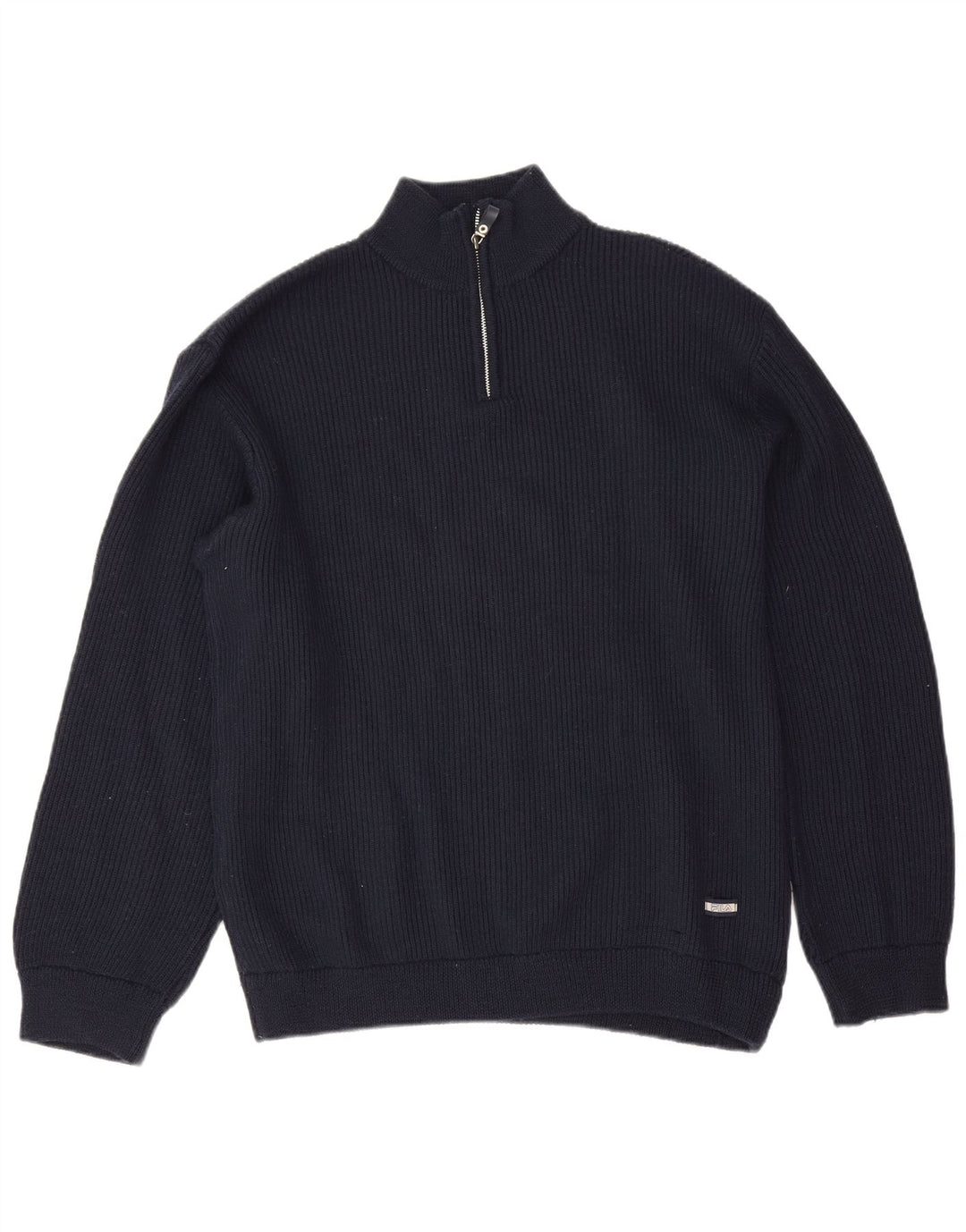 Fila Mens Zip Neck Jumper Sweater XL Navy Blue