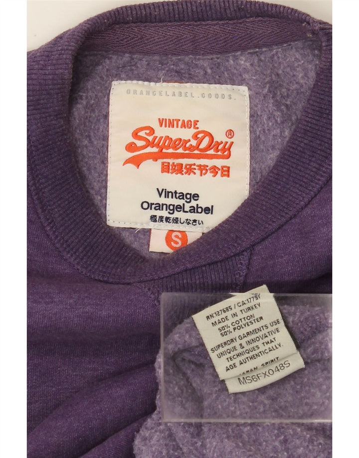 SUPERDRY Mens Sweatshirt Jumper Small Purple Cotton
