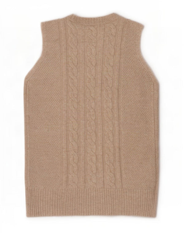 Marks & Spencer Womens Vest Tank Top UK 14 Medium Beige Polyester