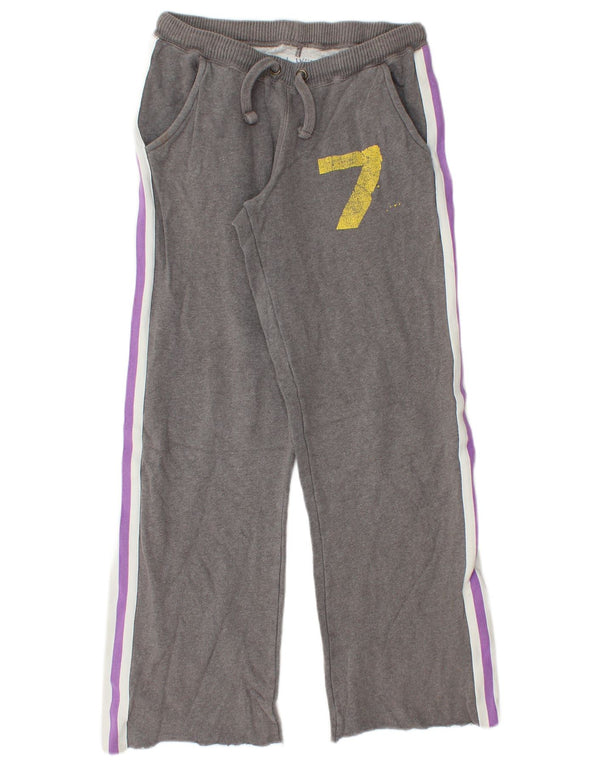Jack Wills Womens Graphic Tracksuit Trousers UK 8 Small Grey Cotton