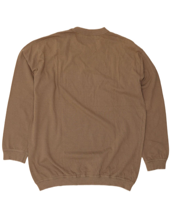 Fila Mens Graphic Sweatshirt Jumper Large Beige Cotton