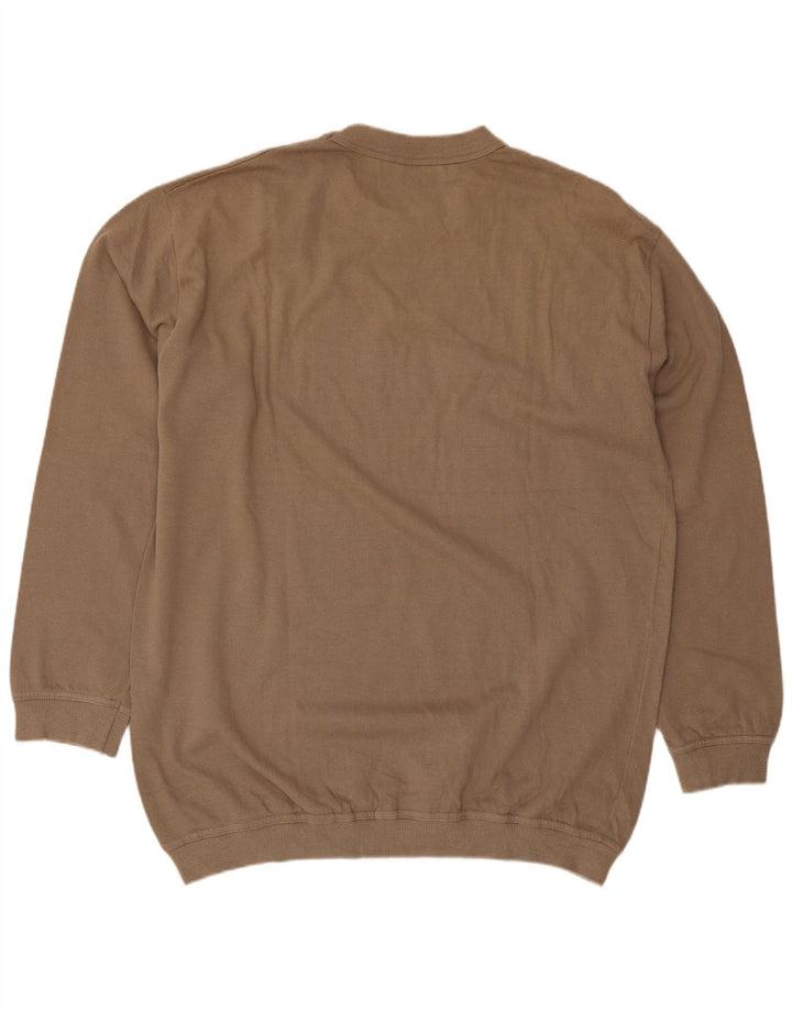 Fila Mens Graphic Sweatshirt Jumper Large Beige Cotton