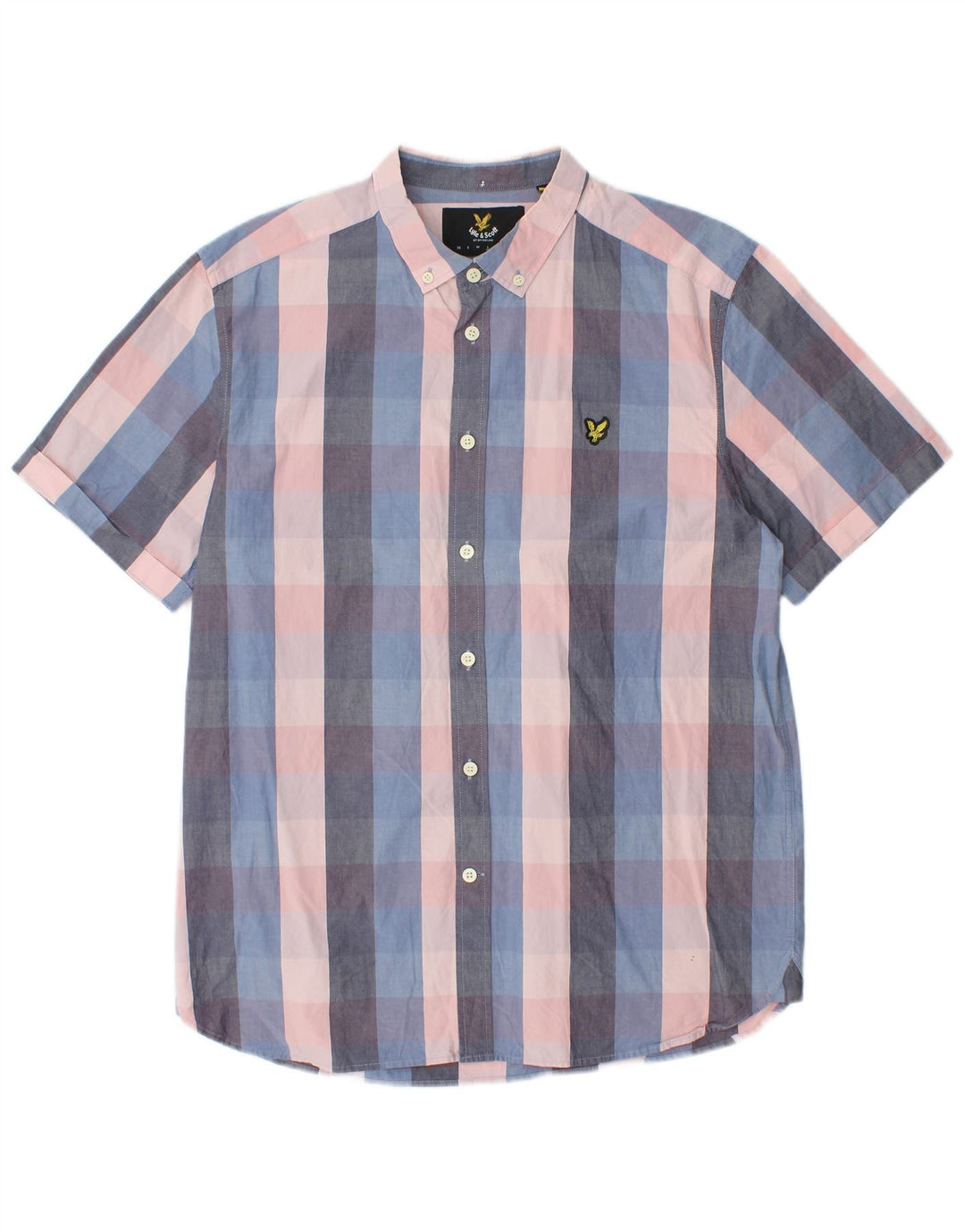 Lyle & Scott Mens Short Sleeve Shirt Large Multicoloured Check Cotton