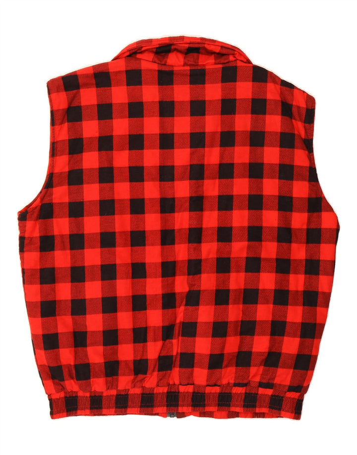 VINTAGE Mens Gilet UK 44 2XL Red Gingham Vintage Vintage and Second-Hand Vintage from Messina Hembry 