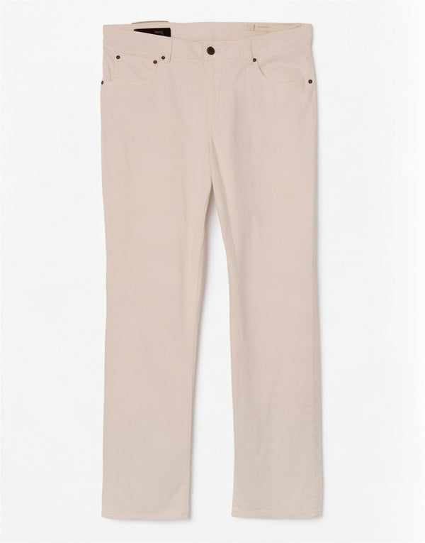 Marlboro Classics Mens Straight Casual Trousers W36 L34 White Cotton