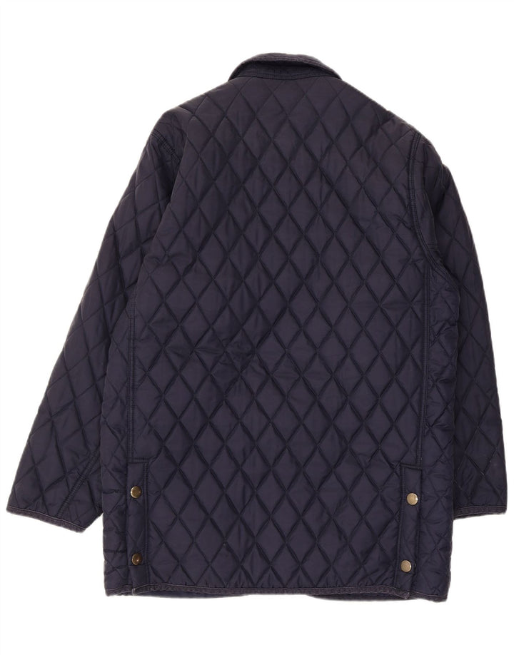 Vintage Womens Loose Fit Quilted Jacket EU 38/40Medium Navy Blue Polyamide