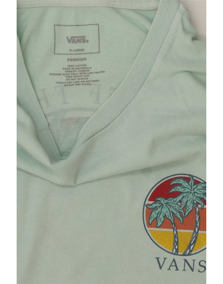 Vans Mens Graphic T-Shirt Top XL Turquoise Cotton