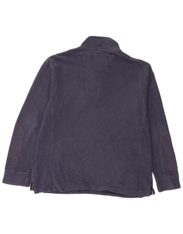 Crew Clothing Mens Button Neck Sweatshirt Jumper XL Navy Blue Cotton