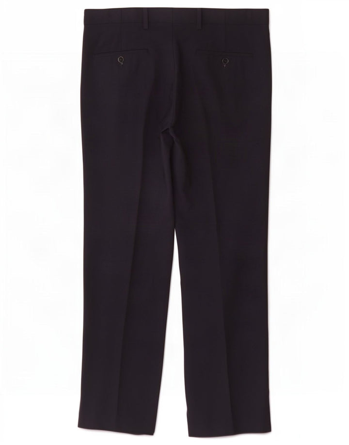 Marks & Spencer Mens Regular Chino Trousers W34 L31 Navy Blue Polyester