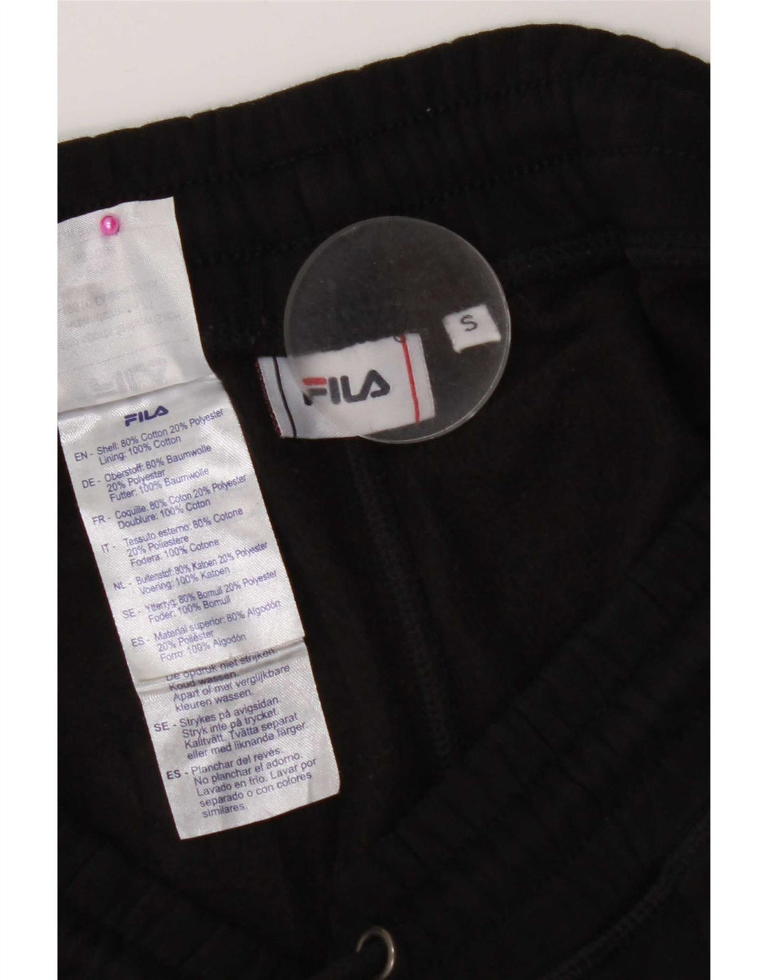 Fila Mens Graphic Tracksuit Trousers Joggers Small Black Cotton