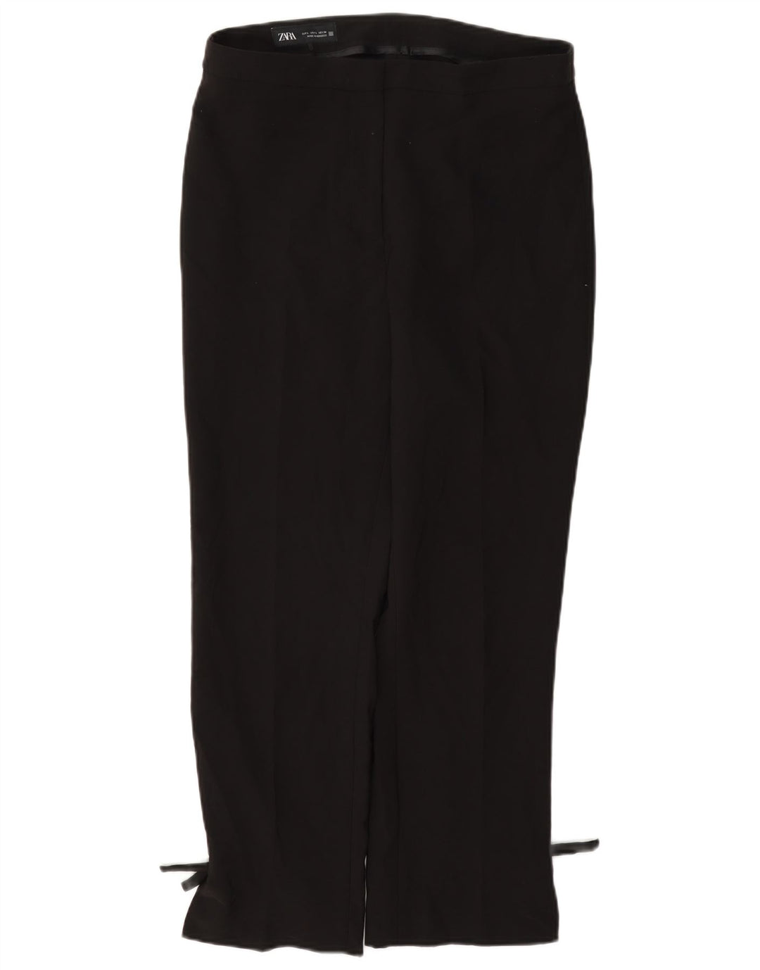 Zara Womens Straight Casual Trousers Large W30 L27 Black Polyester