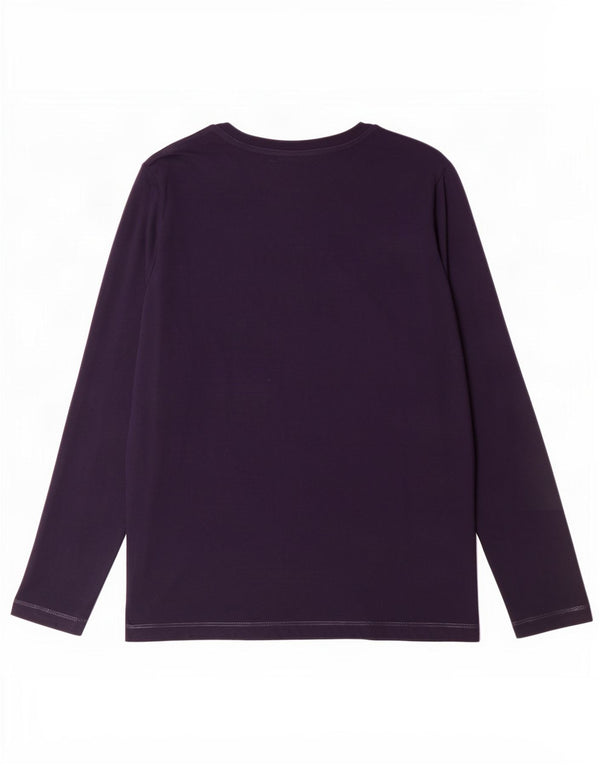 Marks & Spencer Womens Top Long Sleeve UK 22 2XL Navy Blue Cotton