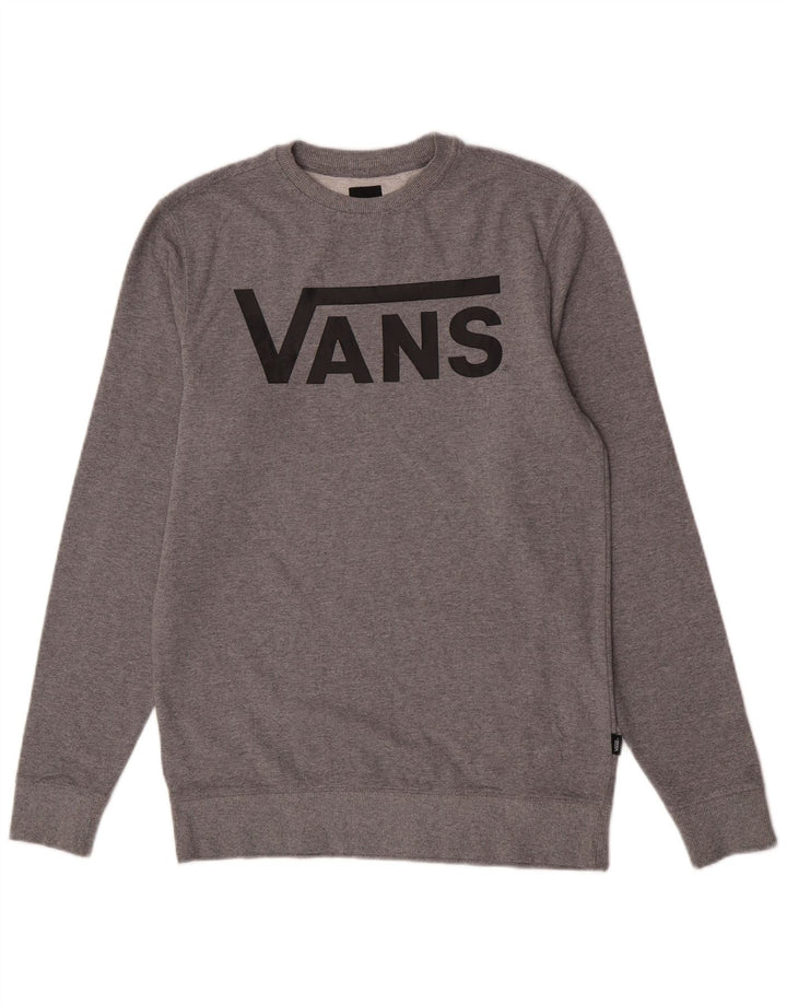 Vans Mens Graphic Sweatshirt Jumper Small Grey Cotton