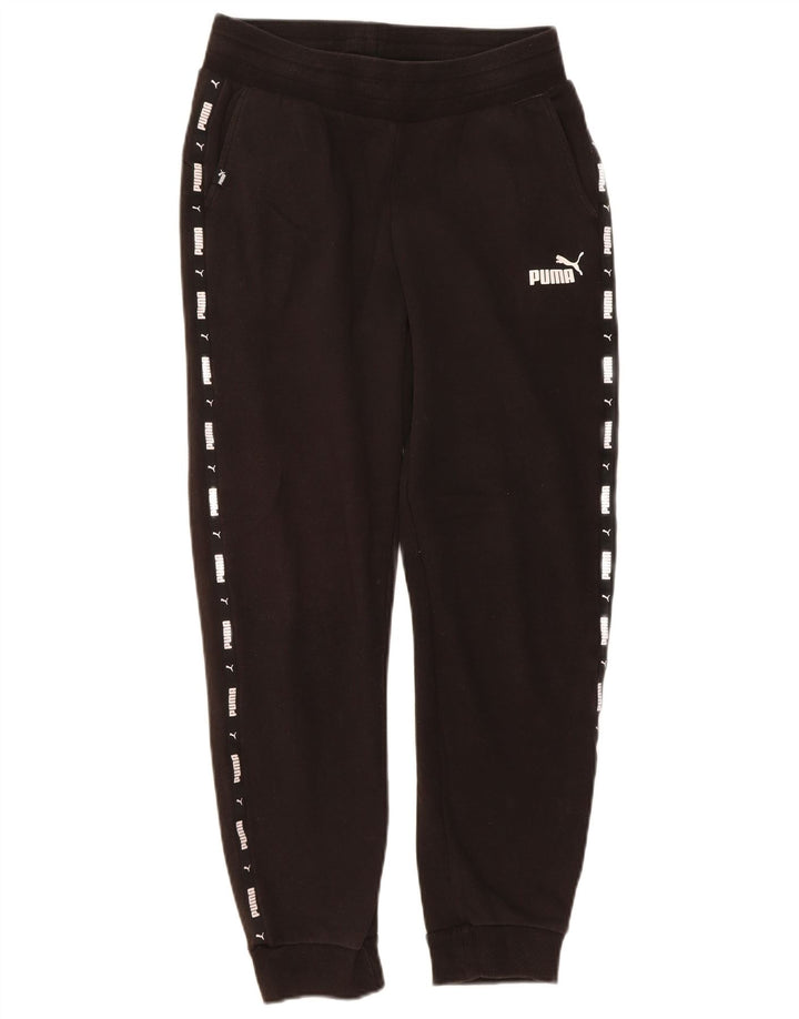 PUMA Womens Graphic Tracksuit Trousers Joggers UK 10 Small Black Polyester