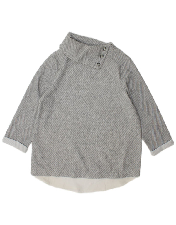 Phase Eight Womens Roll Neck Jumper Sweater UK 12 Medium Grey Geometric