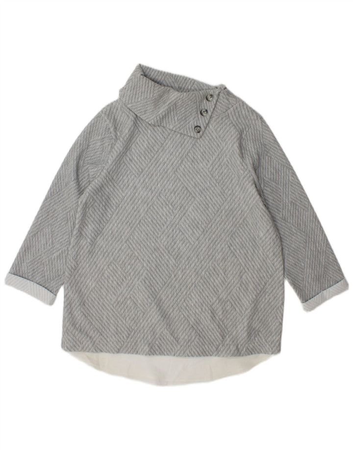 Phase Eight Womens Roll Neck Jumper Sweater UK 12 Medium Grey Geometric