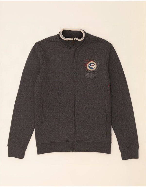 Napapijri Mens Geographic Graphic Tracksuit Top Jacket Medium Grey Cotton