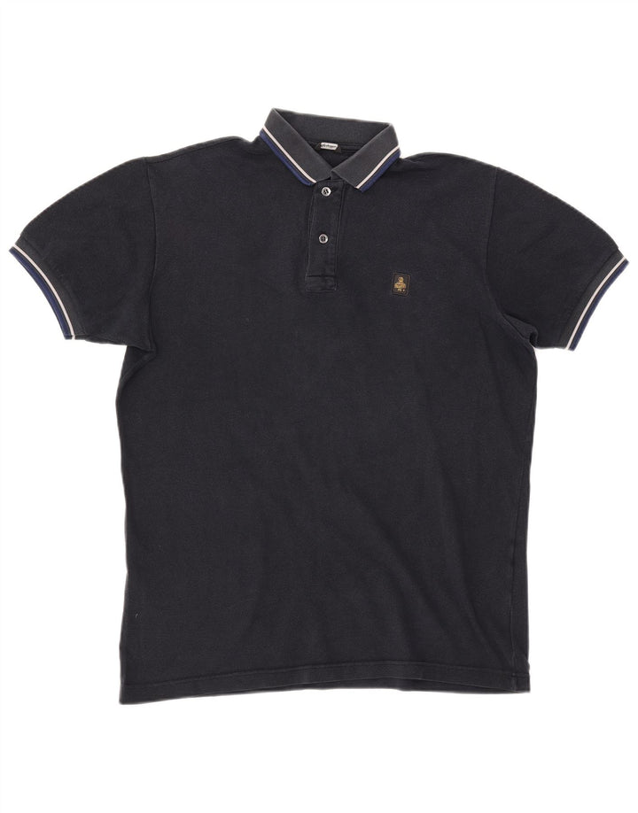 REFRIGIWEAR Mens Polo Shirt Large Navy Blue