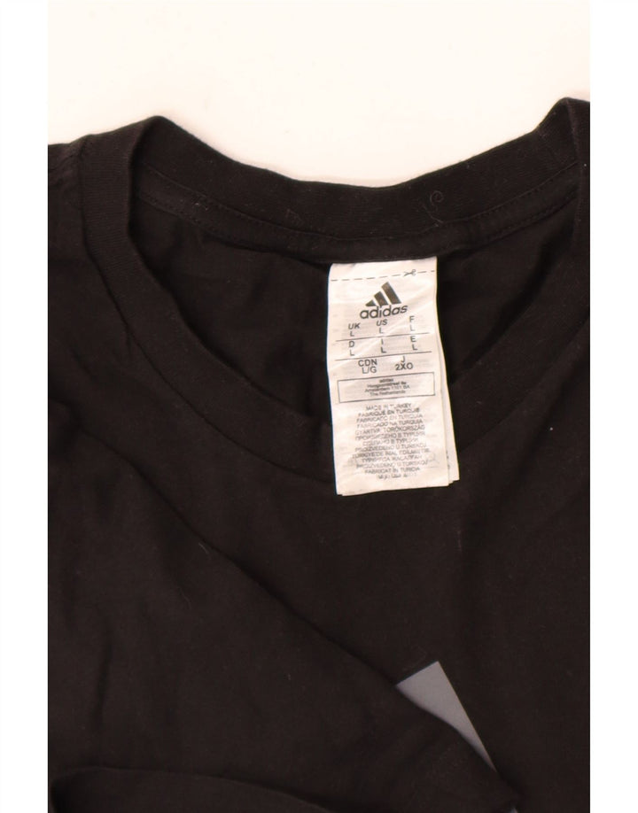 Adidas Mens Graphic T-Shirt Top Large Black Cotton