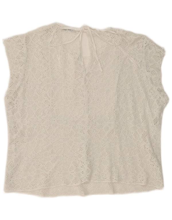 Zara Womens Crop Lace Blouse Top UK 16 Large White