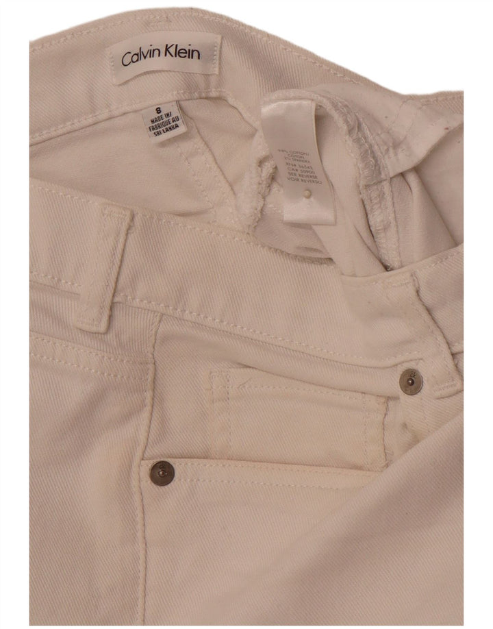 CALVIN KLEIN Womens Denim Shorts US 8 Medium W32 White Cotton