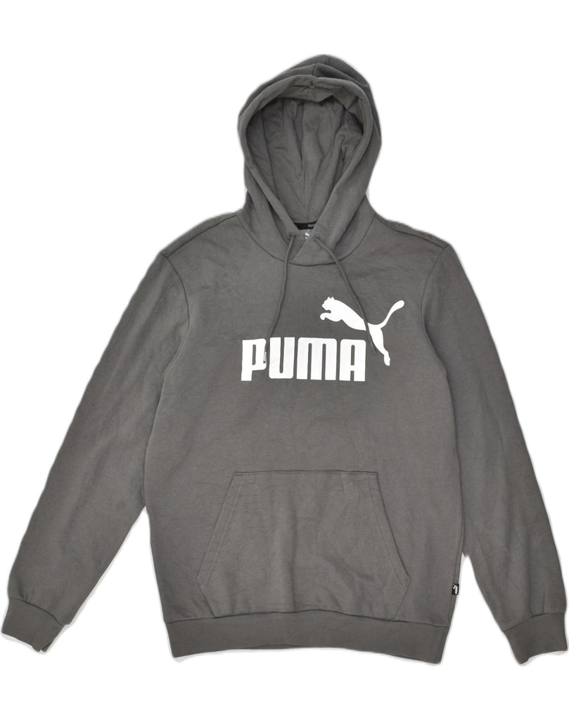 PUMA Mens Regular Fit Graphic Hoodie Jumper Small Grey Cotton | Vintage Puma | Thrift | Second-Hand Puma | Used Clothing | Messina Hembry 