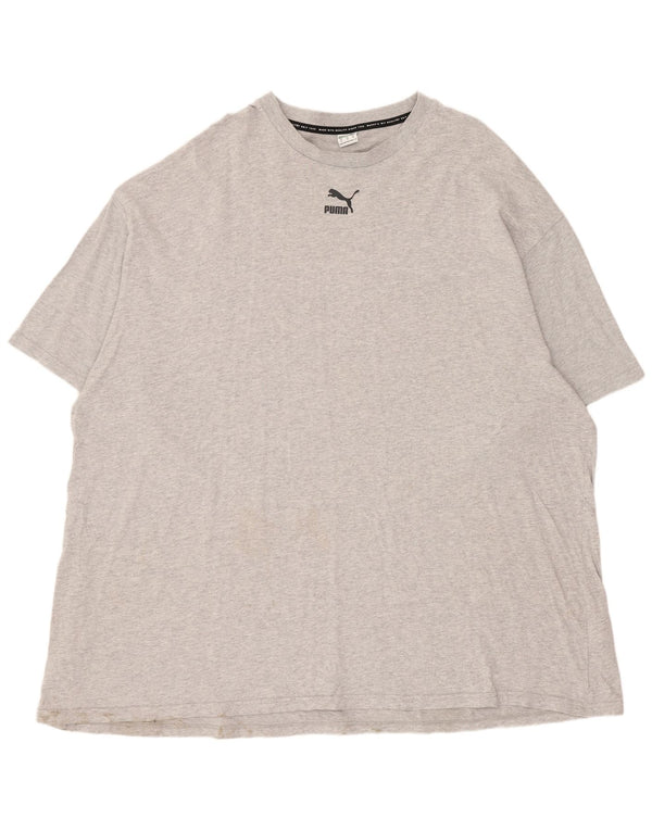 Puma Womens Oversized T-Shirt Top UK 18 XL Grey Flecked Cotton