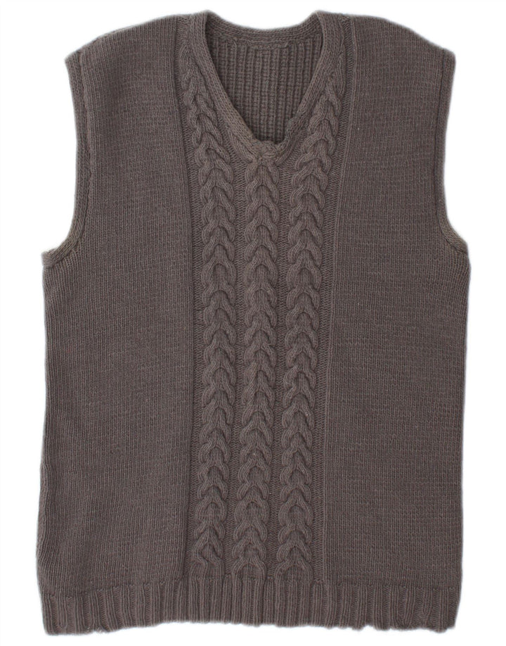 Vintage Womens Vest Tank Top UK 14 Medium Grey