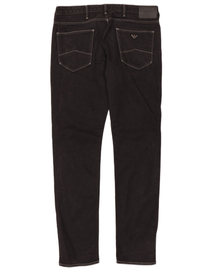 Armani Mens Slim Jeans W32 L34 Black Cotton