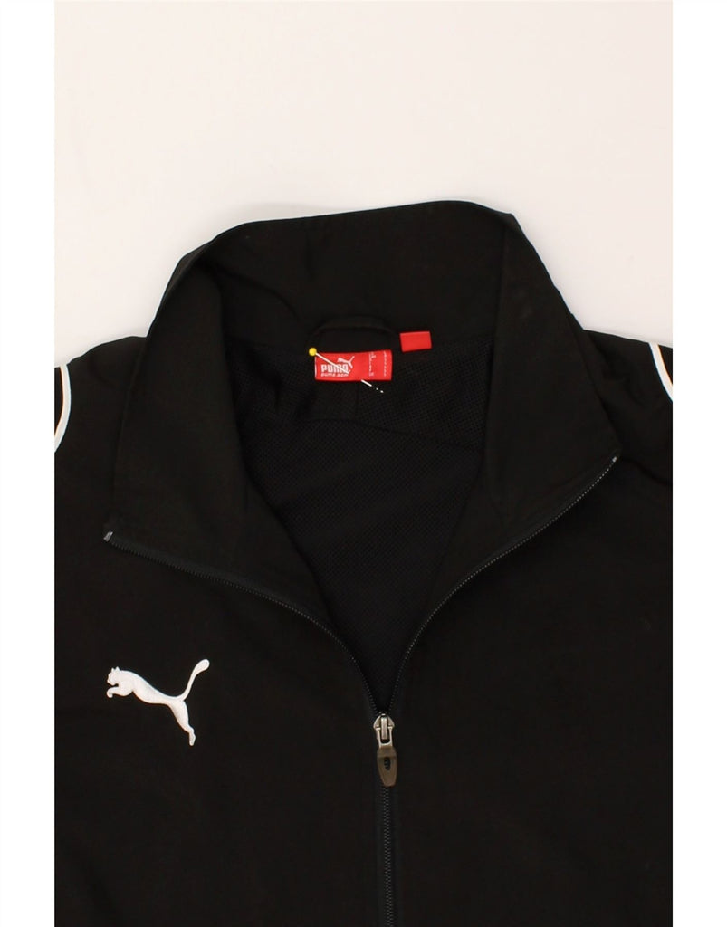 PUMA Mens Graphic Tracksuit Top Jacket Large Black Polyester | Vintage Puma | Thrift | Second-Hand Puma | Used Clothing | Messina Hembry 