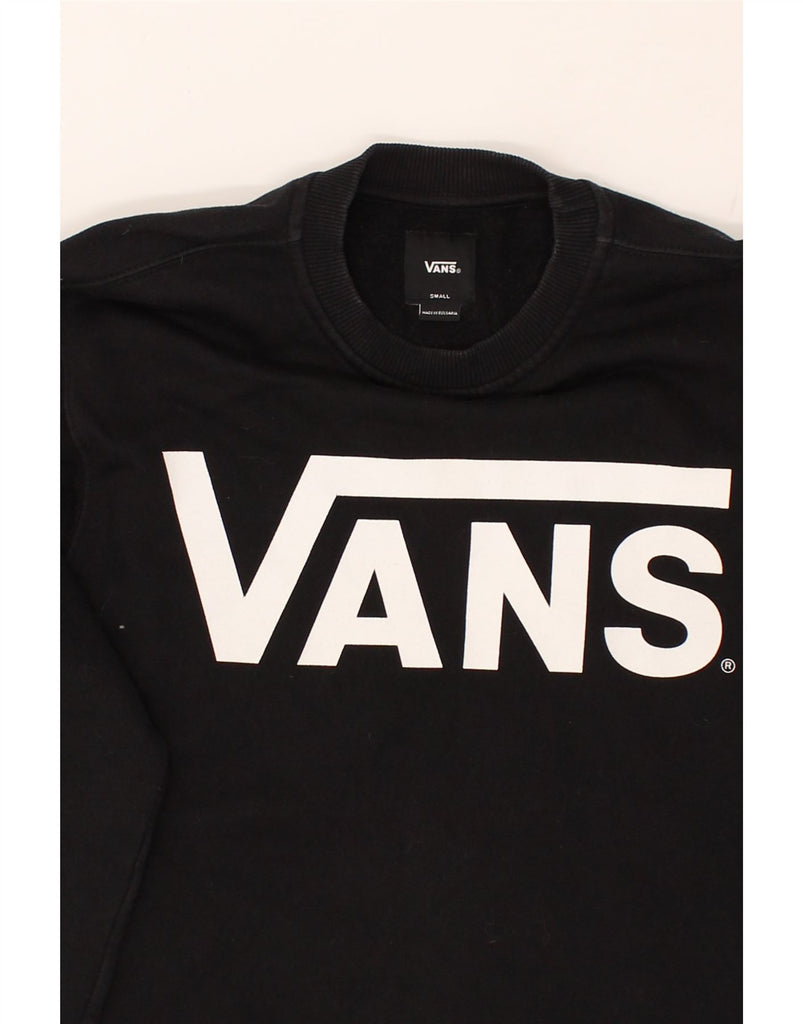 VANS Mens Graphic Sweatshirt Jumper Small Black Cotton | Vintage Vans | Thrift | Second-Hand Vans | Used Clothing | Messina Hembry 