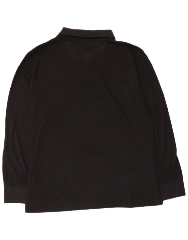 North Sails Mens Long Sleeve Polo Shirt XL Black Cotton