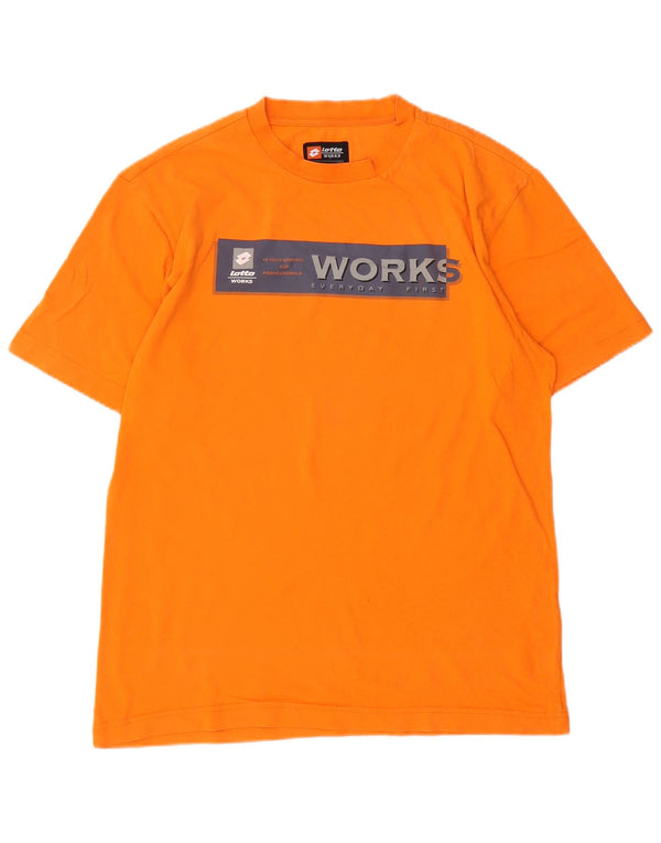 Lotto Mens Graphic T-Shirt Top Medium Orange Cotton