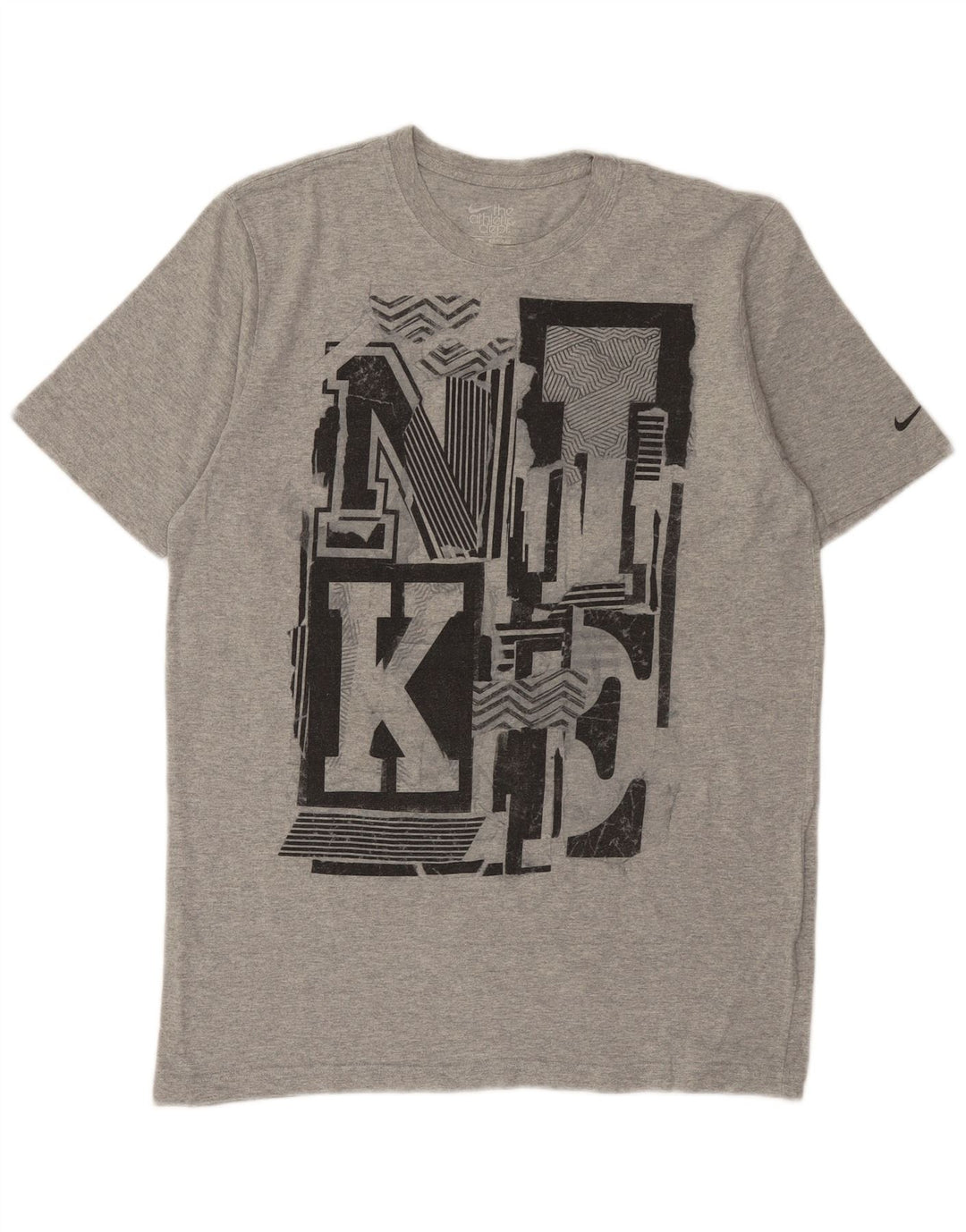 Nike Mens Regular Fit Graphic T-Shirt Top Large Grey Cotton