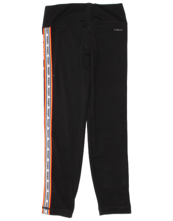 Adidas Girls Climalite Graphic Leggings 7-8 Years Black Floral