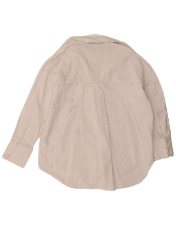 Zara Womens Oversized Shirt UK 14 Medium White Cotton