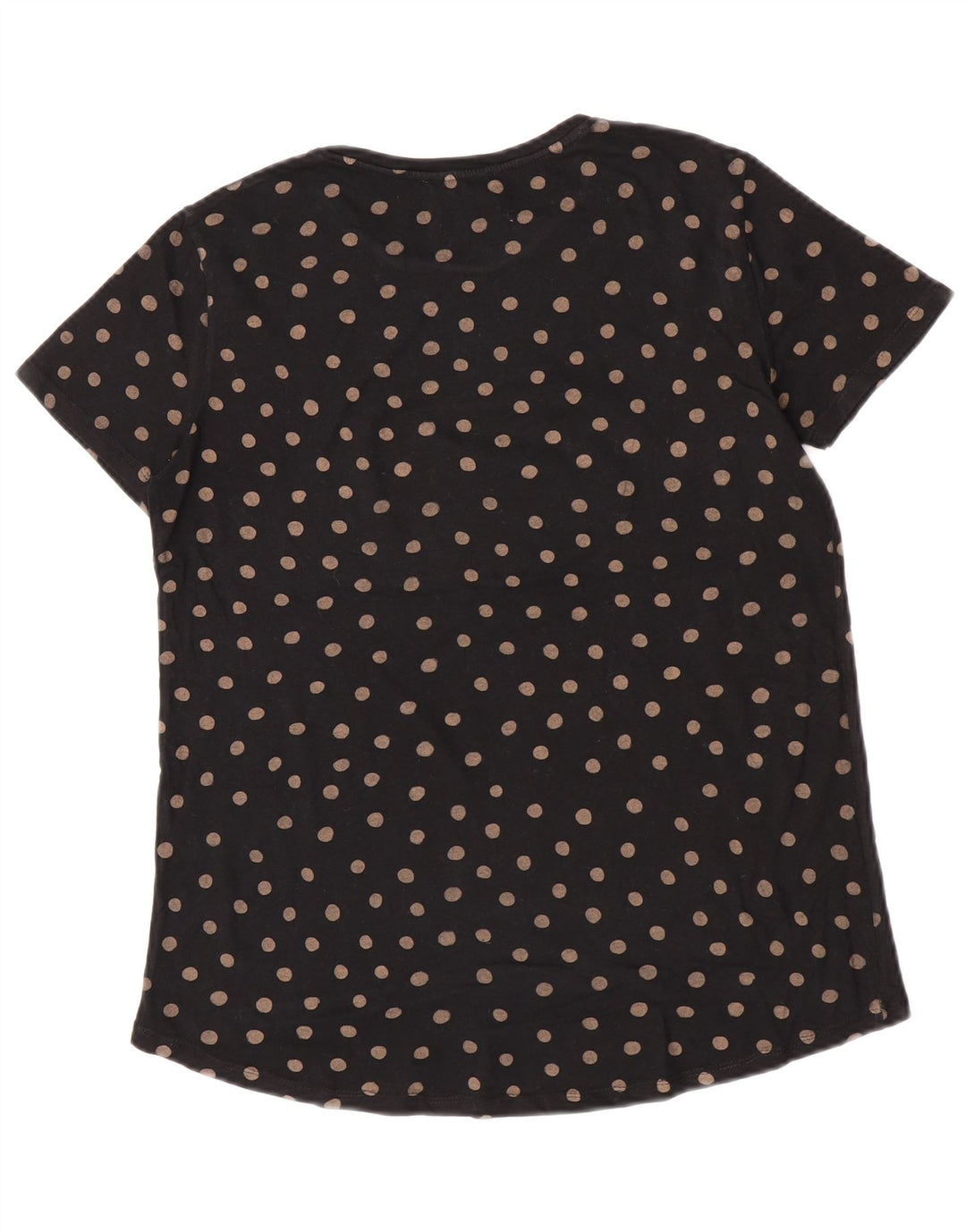 Zara Womens T-Shirt Top UK 10 Small Black Polka Dot