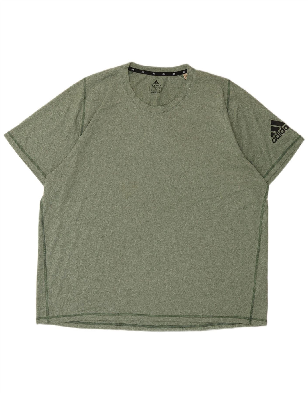 ADIDAS Mens Aeroready T-Shirt Top 2XL Khaki Flecked Polyester