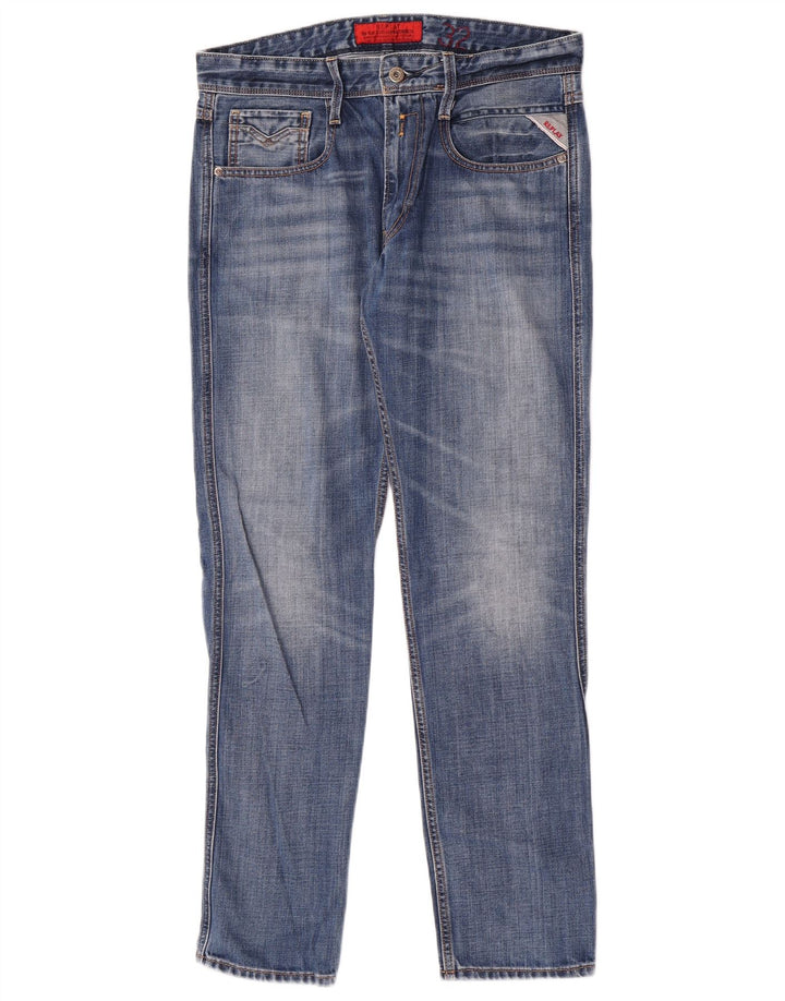 Replay Mens Slim Jeans W32 L32 Blue Cotton